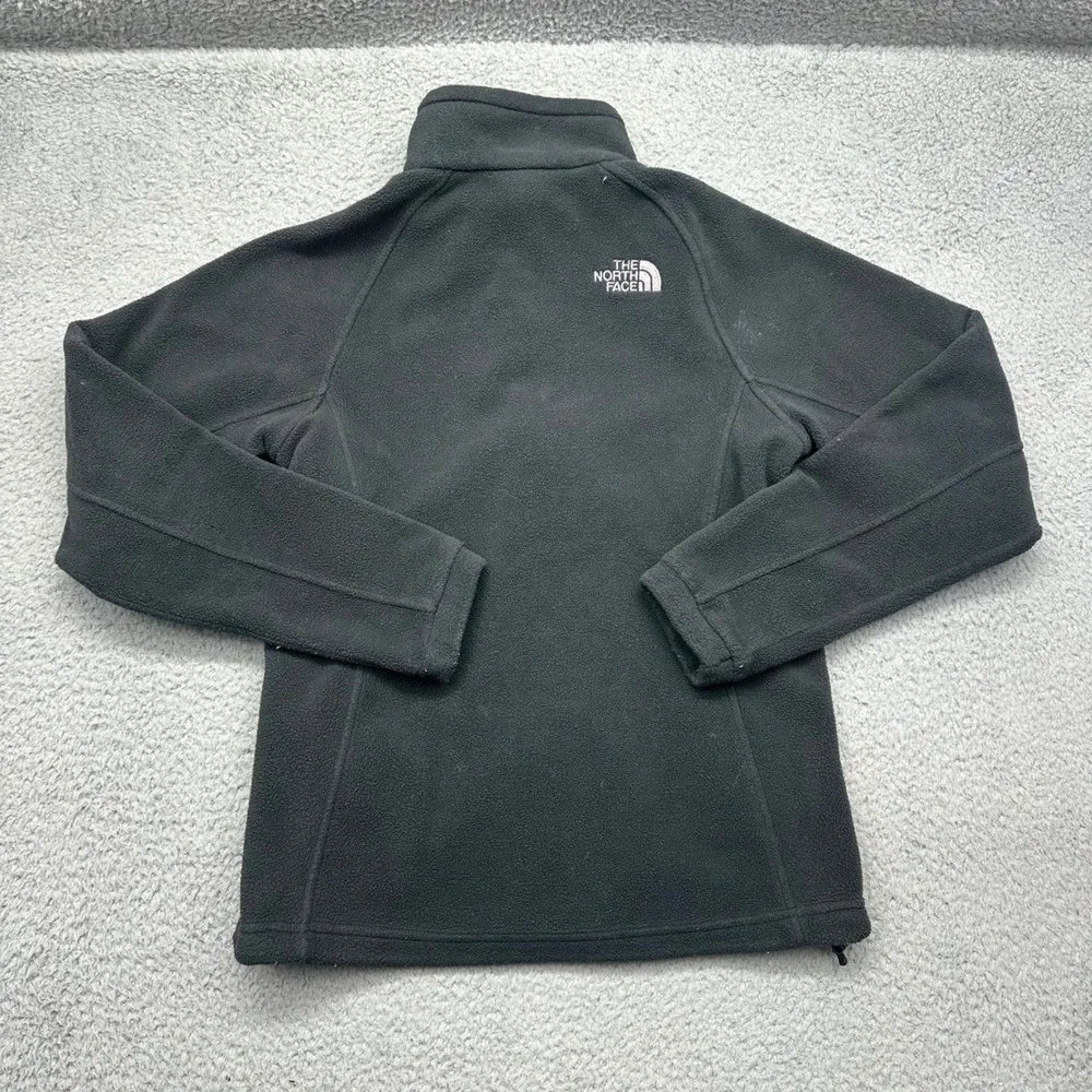 The North Face T201 F13‎ Womens Small Full Zip Black Poly Fleece Jacket CR04JK3